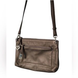 Brighton Bria Messenger Pewter Metallic Purse